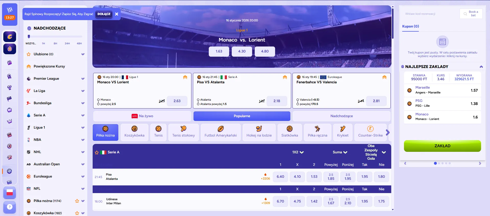 Oferta bonusowa w kasynie SpinBara Oferta bonusowa w kasynie SpinBara